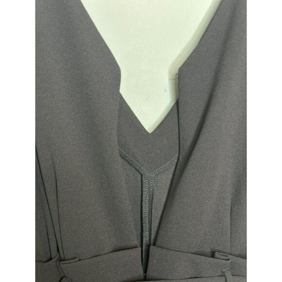 Anthropologie Women's Large Black Sleeveless V-Neck Tie Waist Jumper - Picture 9 of 9